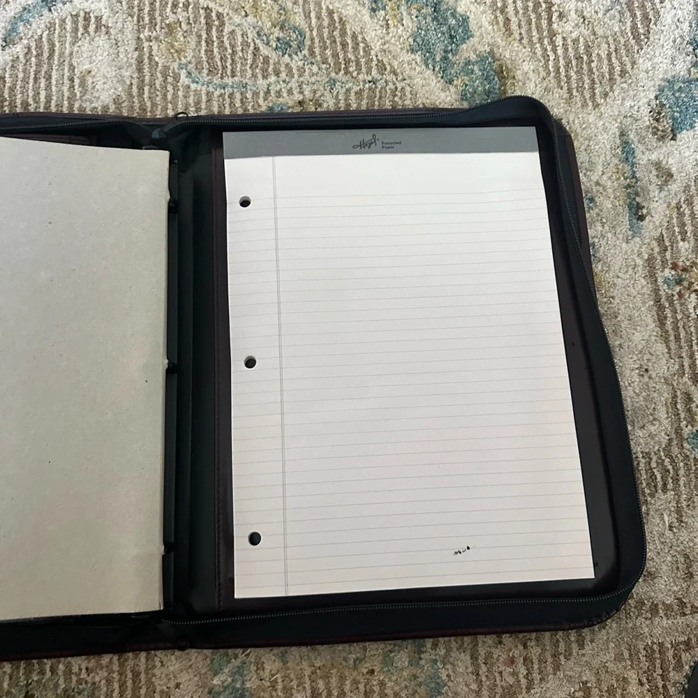Vegan‎ Leather Retractable Handles Briefcase Portfolio. Never used. Dark Brown